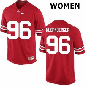 Women's Ohio State Buckeyes #96 Sean Nuernberger Red Nike NCAA College Football Jersey Jogging PAL1544BG